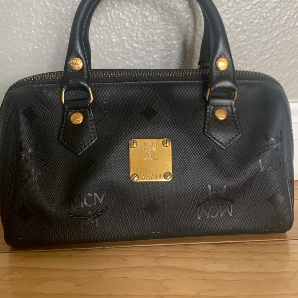 MCM- Authentic 🍀 RARE EUC! Pristine! Vintage Visetos Nylon Mini Boston Satchel - Picture 2 of 10